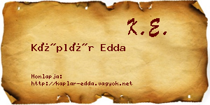 Káplár Edda névjegykártya